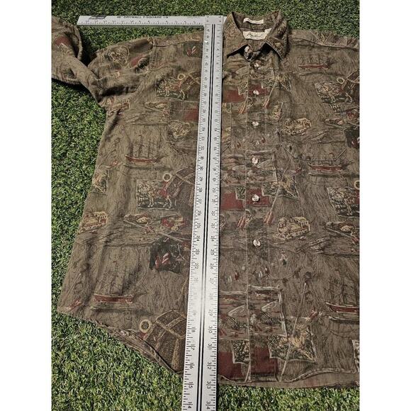 VTG Mens Eddie Bauer Outdoor Cabin Hunting Fishing Elkhorn Canvas Shirt XL - Picture 5 of 6